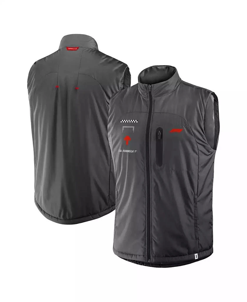 Formula 1 Men
s Gray Tech Stacked Logo Gilet Full-Zip Vest 1