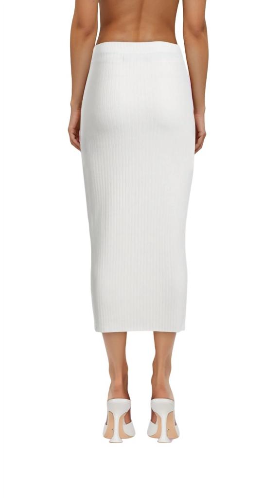 Enza Costa Rib Pencil Skirt In Winter White