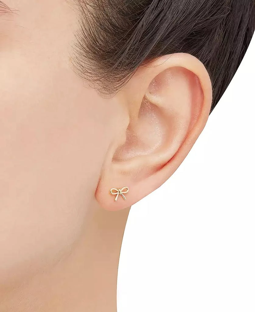 Macy's Polished Tied Ribbon Teeny Bow Stud Earrings in 14k Gold 2