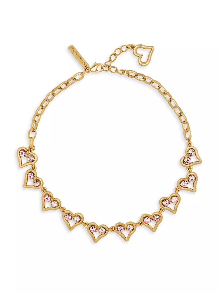 Oscar de la Renta Scramble 14K-Gold-Plated & Glass Crystal Heart Necklace 1