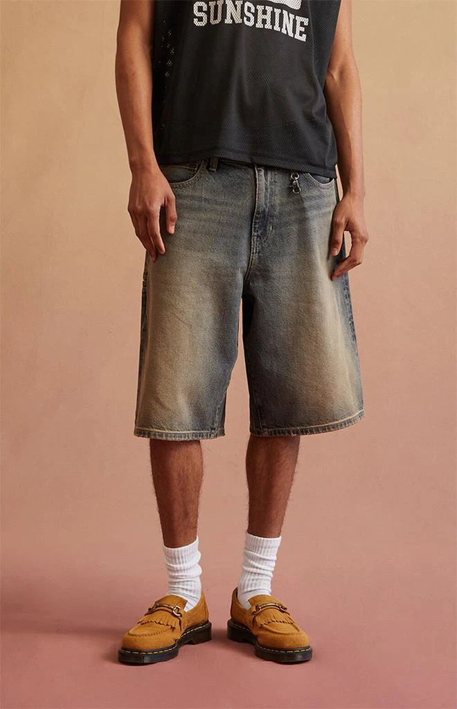 RARE DNM EDIT Dark Blue Tinted Clip Baggy Denim Shorts 2