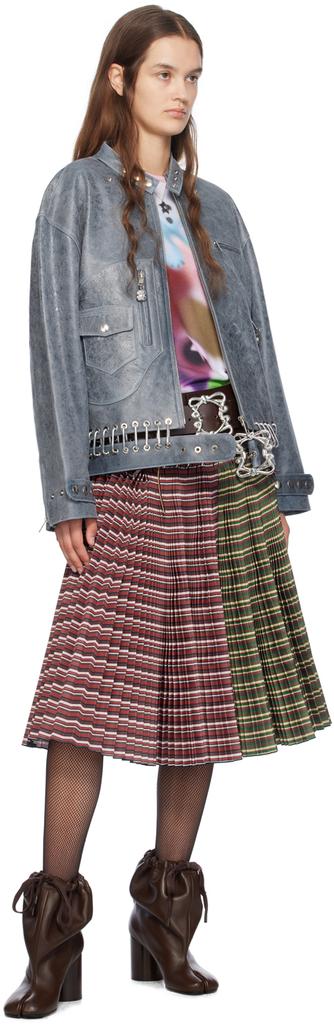 【関税込み】Chopova Lowena ブルー カラビナ レザージャケット CHOPOVA LOWENA Blue Carabiner Leather Jacket - Jackets