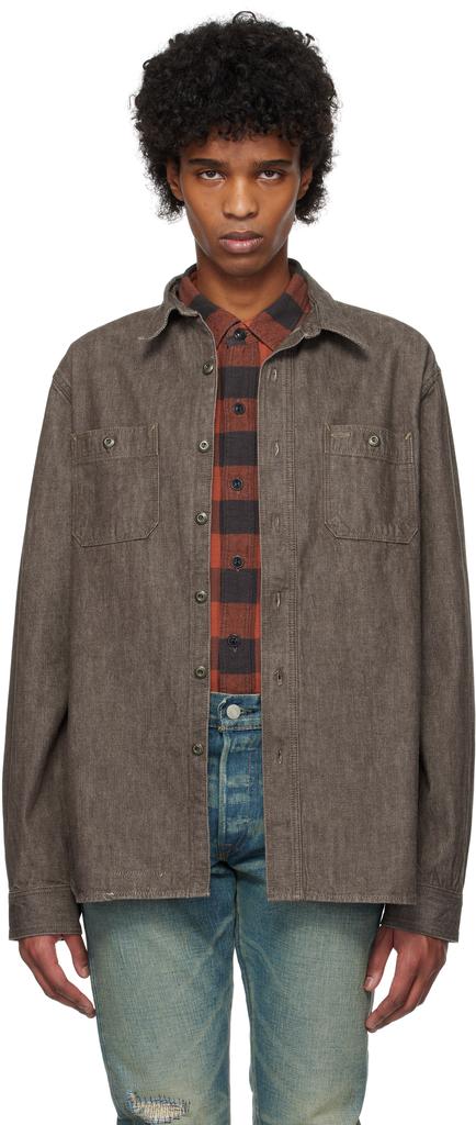 RRL Brown Work Denim Shirt