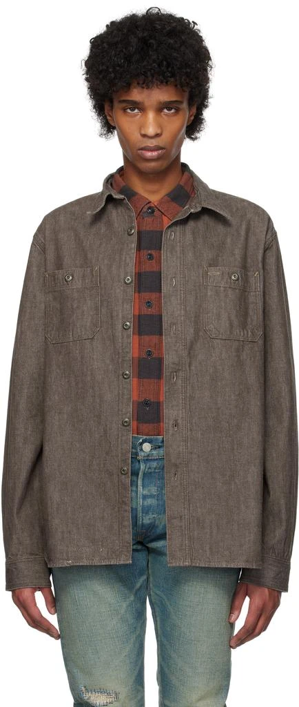 RRL Brown Work Denim Shirt 1