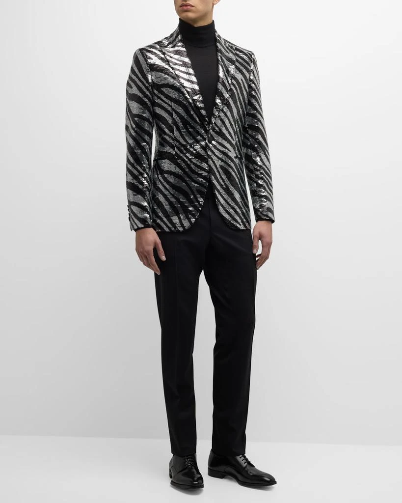 ETRO Men's Sequin Zebra Tuxedo Jacket 3