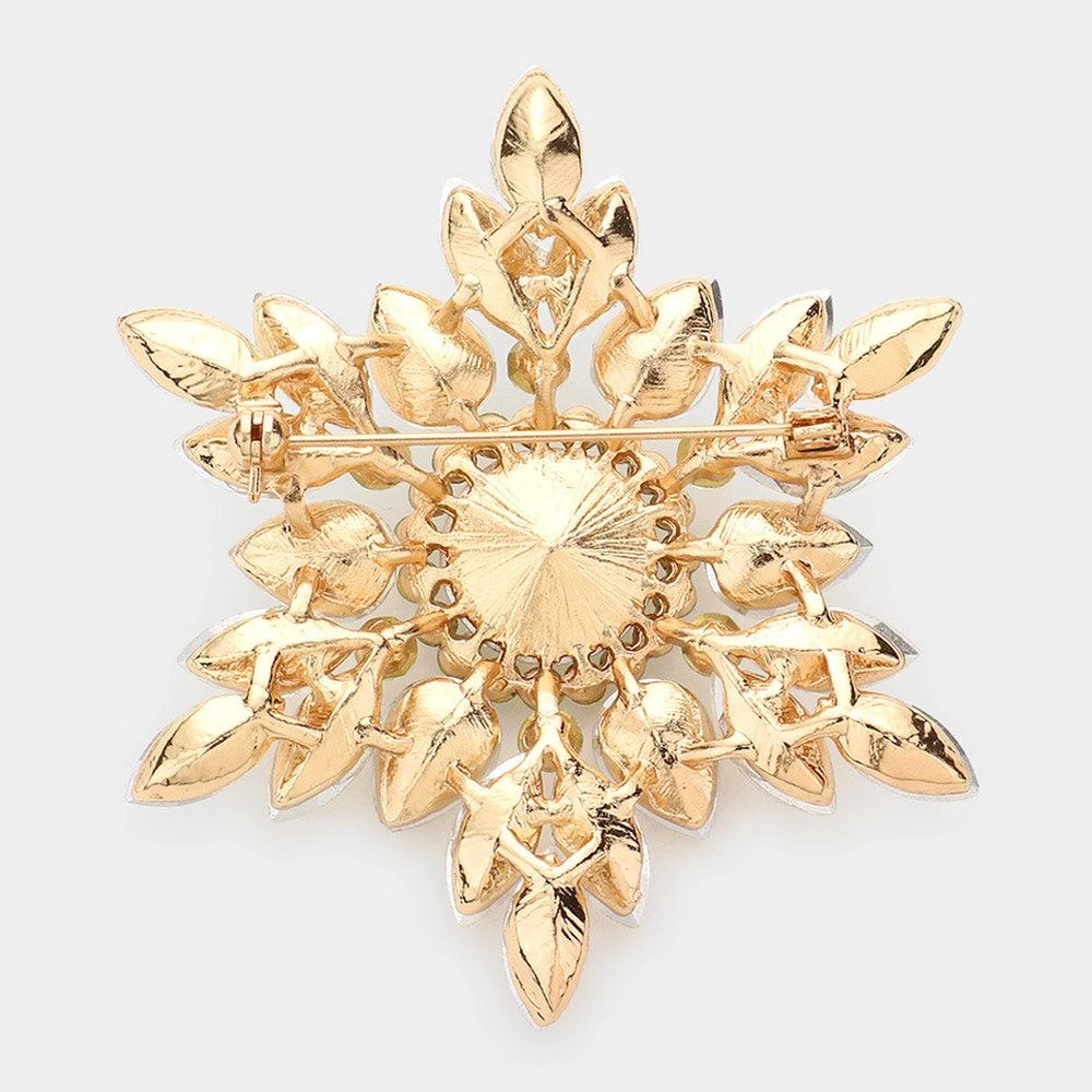 FASHNZFAB Marquise Stone Cluster Pin Brooch 2