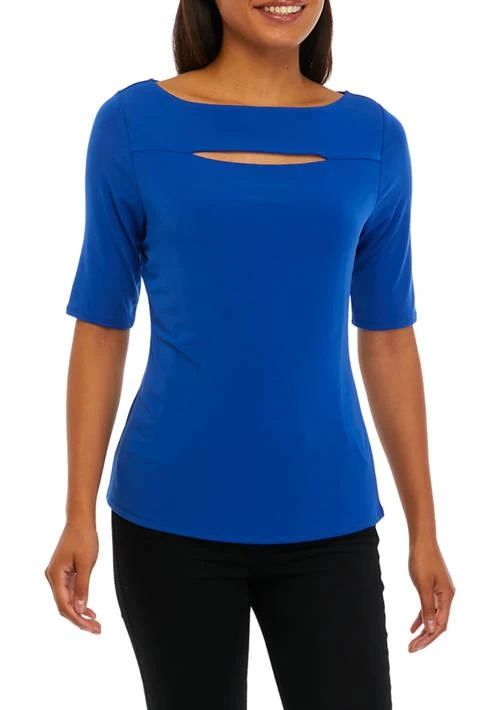 Carmen Marc Valvo Marc Valvo Womens Front Slit Blouse 1