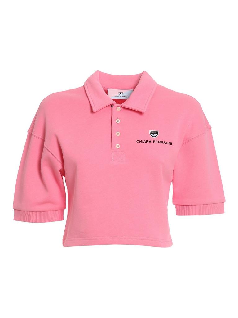 Chiara Ferragni Chiara Ferragni Short-Sleeved Cropped Polo Shirt