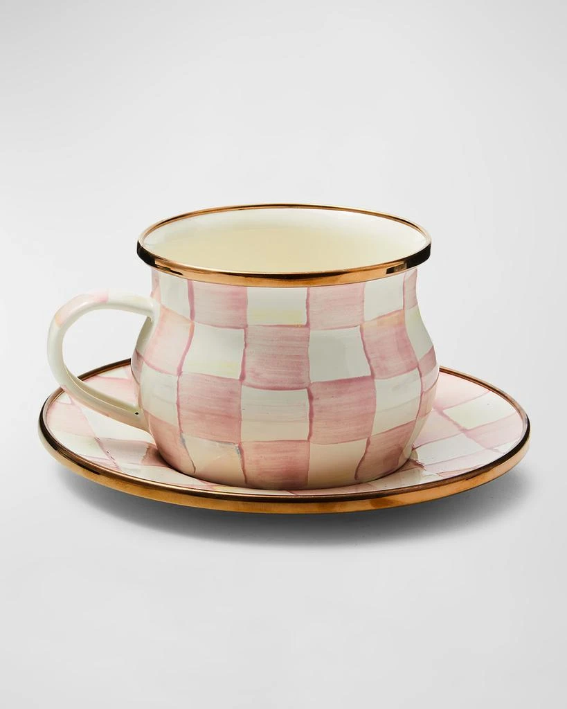 MacKenzie-Childs Rosy Check Enamel Teacup 2