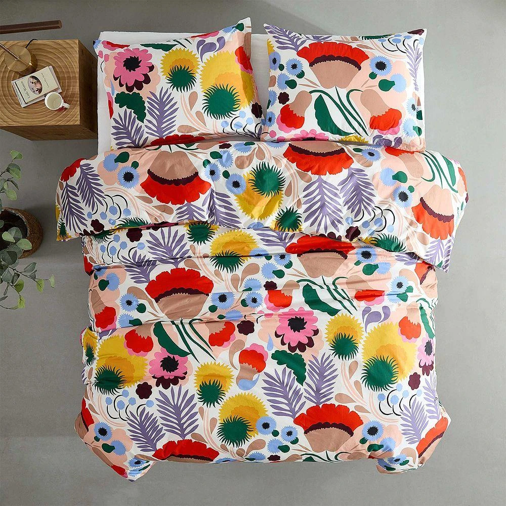 marimekko Ojakellukka Cotton Percale 3 Piece Duvet Cover Set, King 2