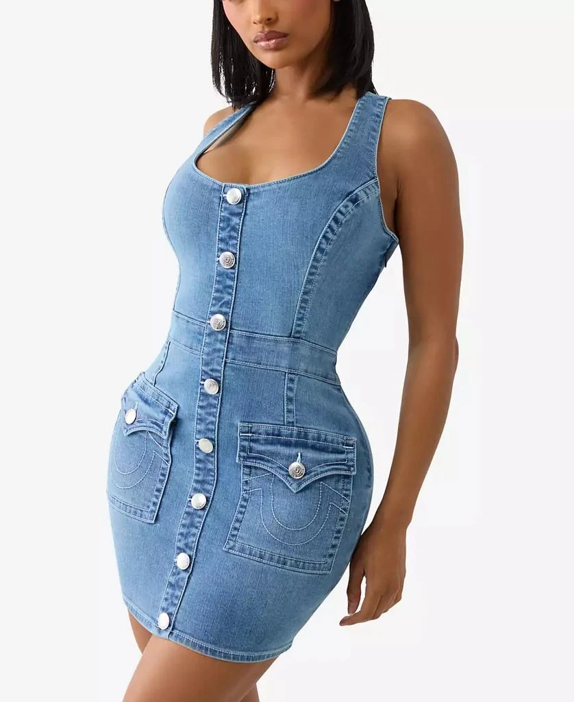 True Religion Women's Scoop Neck Denim Dress 3
