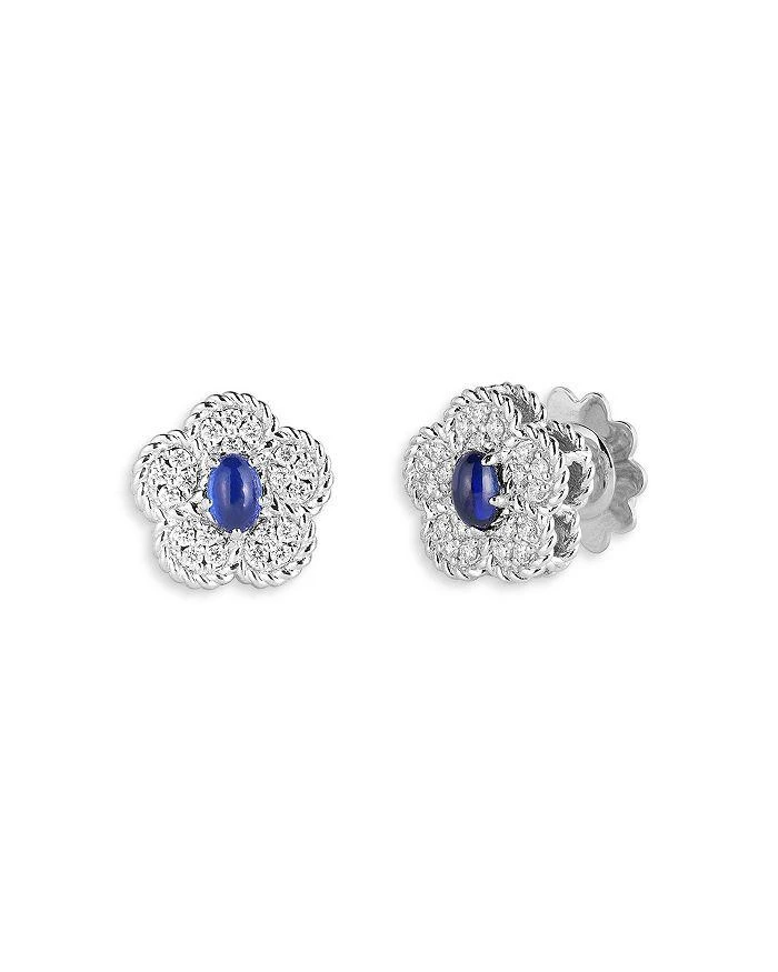 Roberto Coin 18K White Gold Daisy Blue Sapphire 
Diamond Flower Stud Earrings - Exclusive