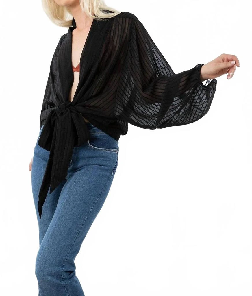 LOVESTITCH Woodstock Kimono Top In Black 4
