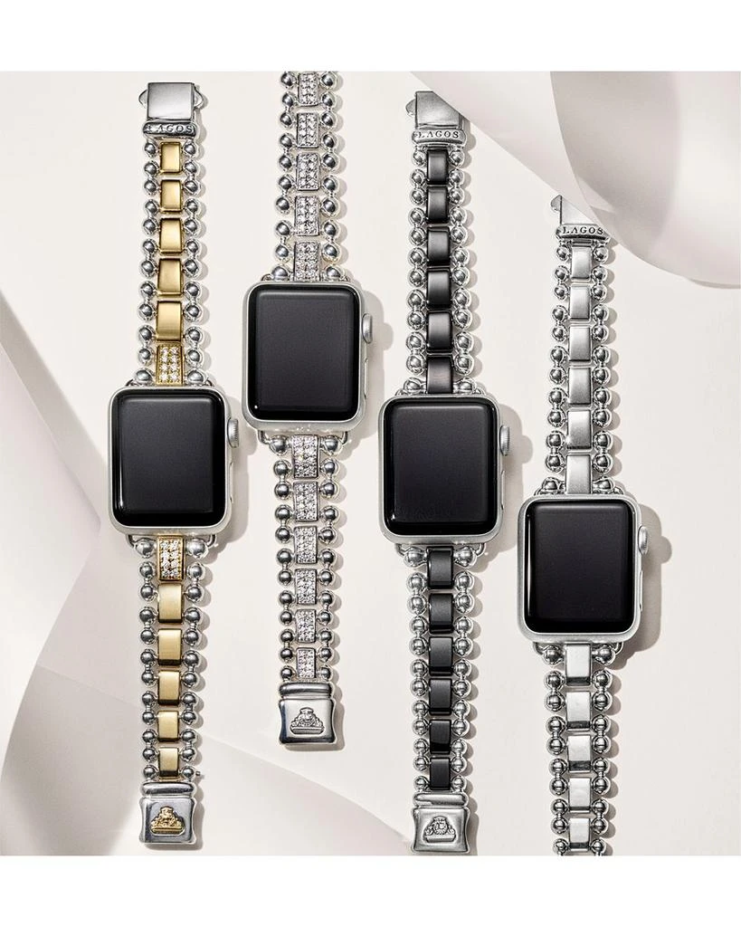 LAGOS Sterling Silver & 18K Gold Diamond Link Apple™ Smartwatch Bracelet, 38-45mm 6
