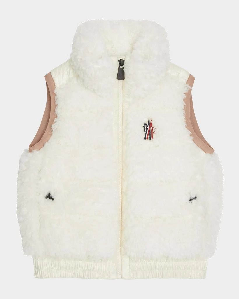 Moncler Girl's Quilted Faux Shearling Vest, Size 8-14 1