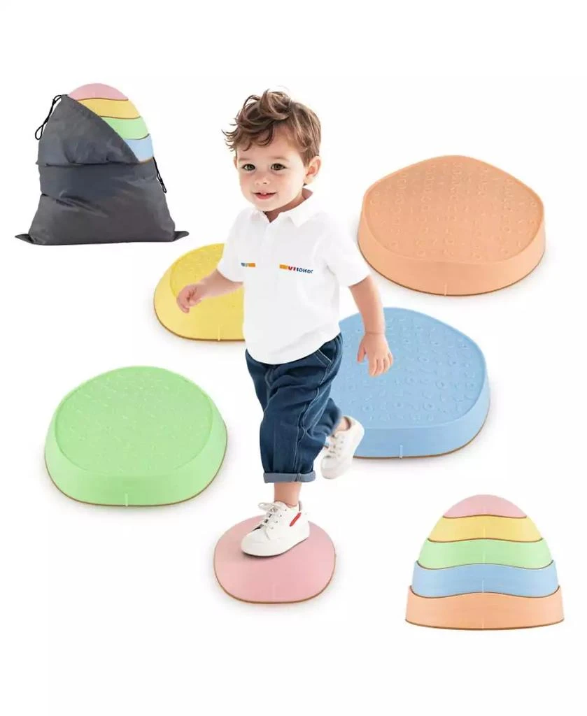HONGGE 5 Piece Kids Stepping Stones Set with Storage Bag