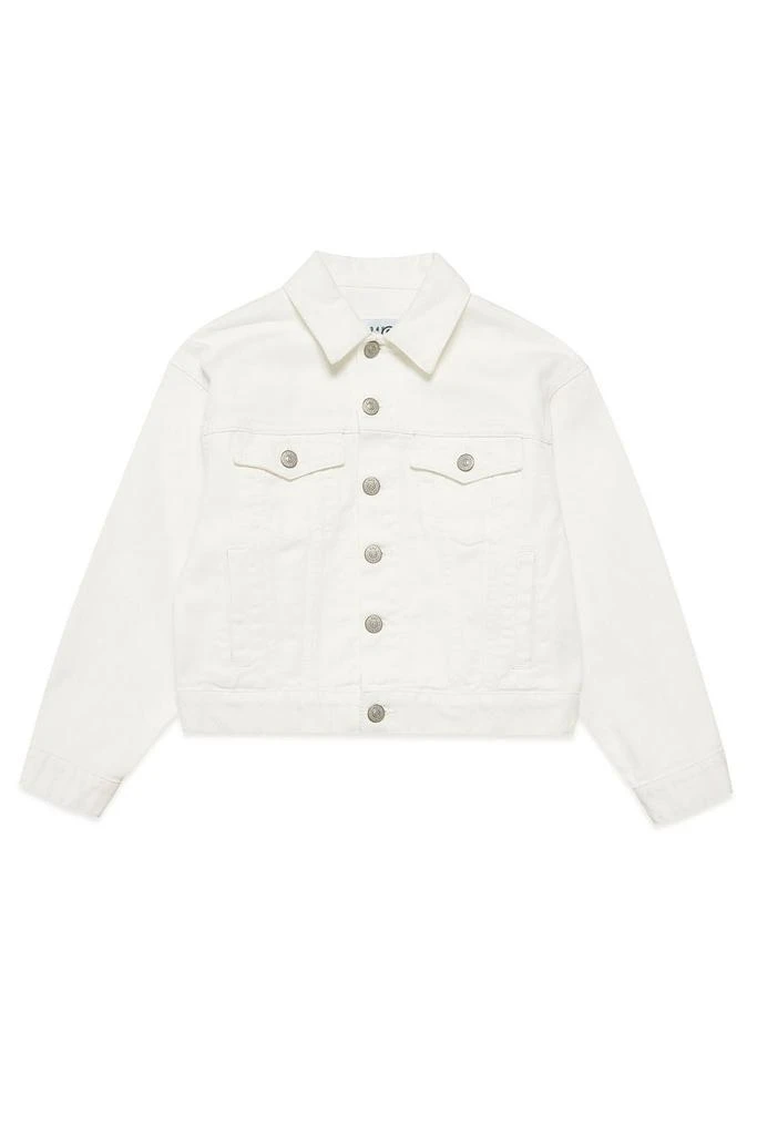 MM6 MM6 Maison Margiela Kids Logo-Embroidered Buttoned Denim Jacket