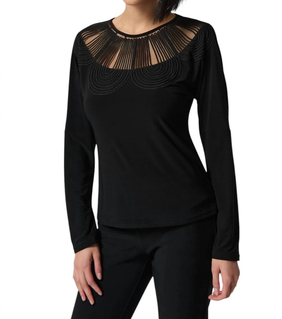 JOSEPH RIBKOFF Joseph Ribkoff - Chic Hip-length Pullover Top 1