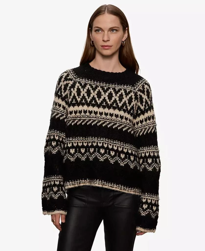 Sanctuary Women's Fair-Isle Crewneck Dropped-Shoulder Sweater 6