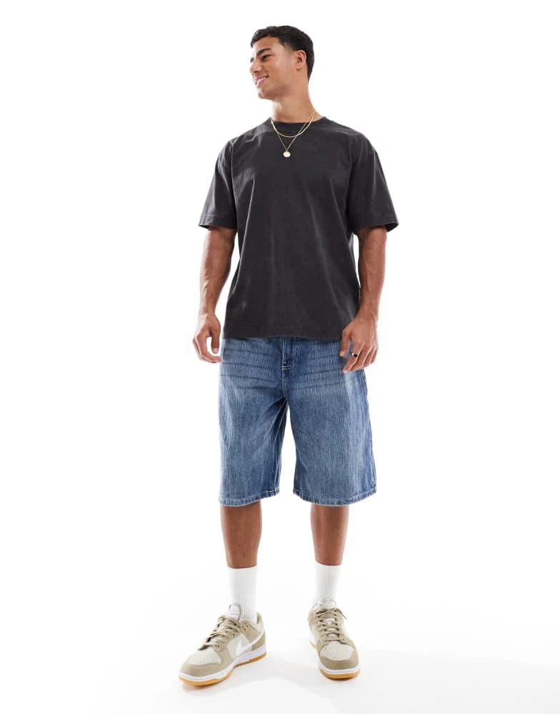 HOLLISTER Hollister boxy fit washed t-shirt in acid black 4