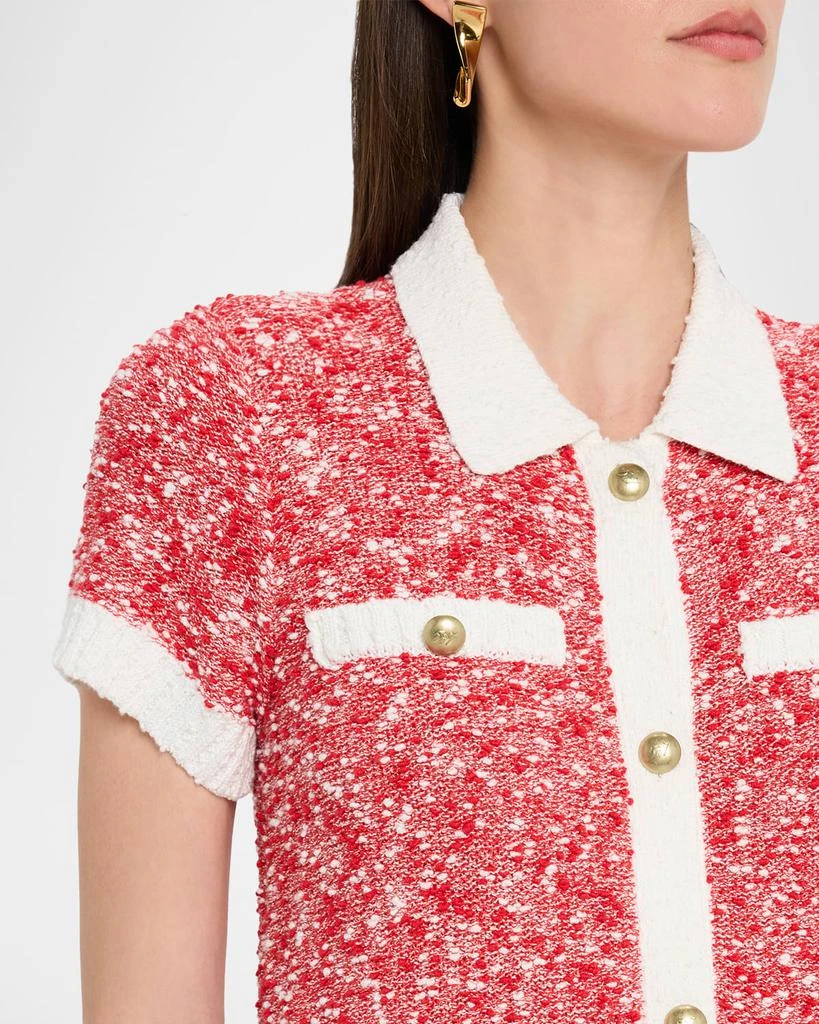 Cinq a Sept Adelaide Buttoned Short-Sleeve Mini Dress 5