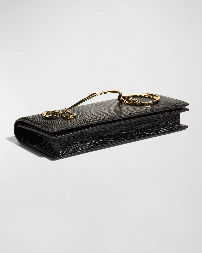 Alexis Bittar Twisted Gold Side Handle Clutch Purse 6