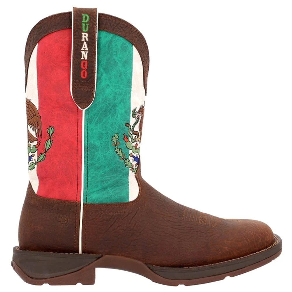 Durango Mexico Flag Non Safety Square Toe Cowboy Boots 1