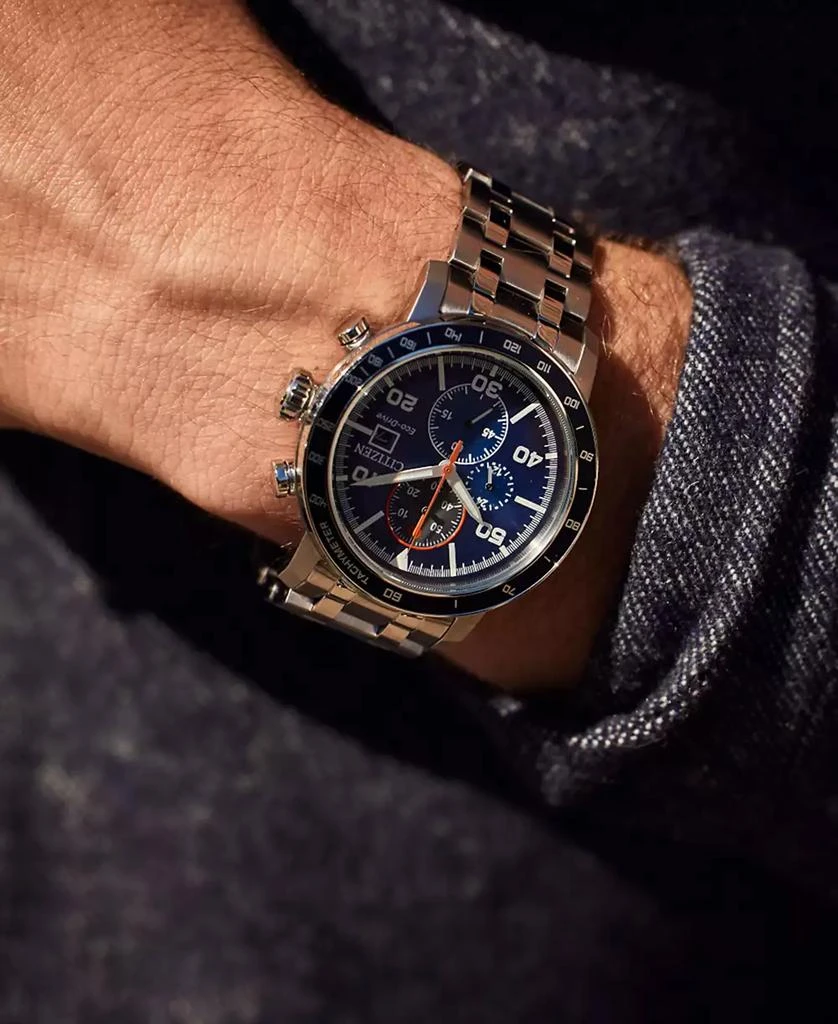 Citizen Eco-Drive Men's Chronograph Weekender Stainless Steel Bracelet Watch 44mm 4