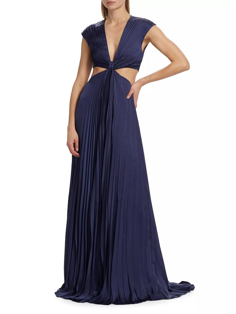 A.L.C. Alejandra Pleated Cut-Out Gown