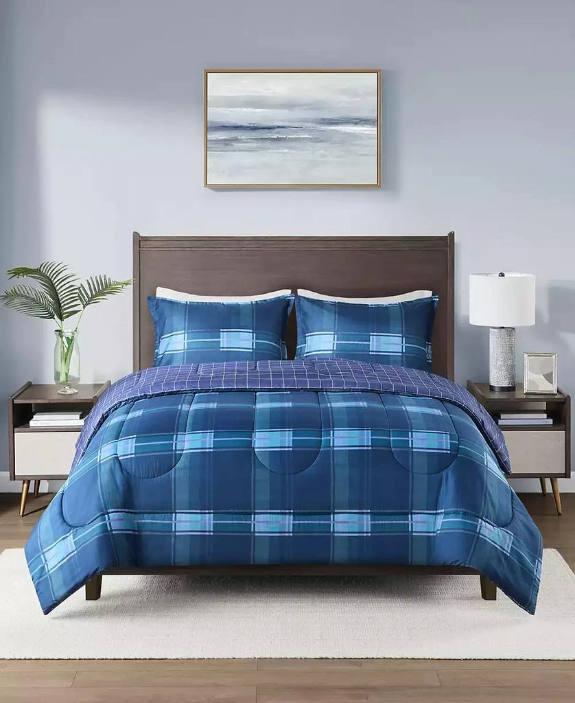 JLA Home Leo 3-Pc Reversible Plaid Comforter Set, Exclusively at Macy’s 1