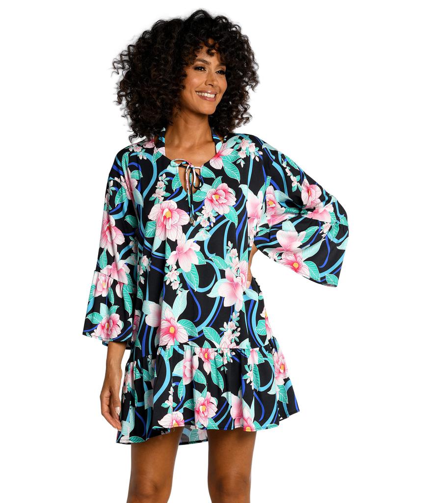 La Blanca Nightfall Blooms Flounce Tunic