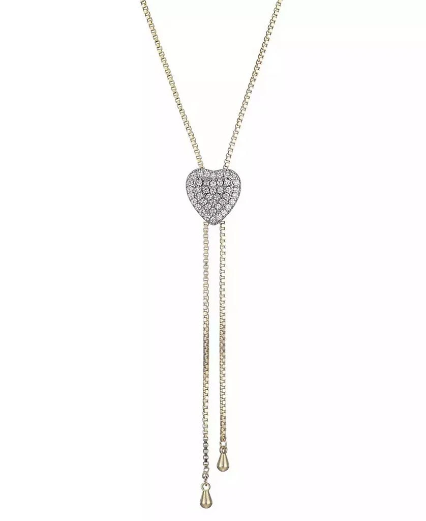 ADORNIA Gold CZ Heart Bolo Necklace