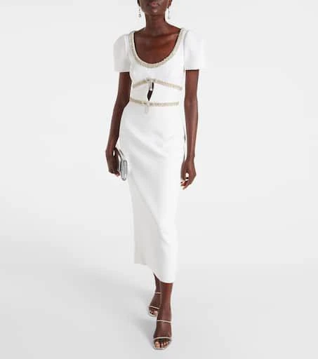 Self Portrait Crystal-embellished crêpe midi dress 2
