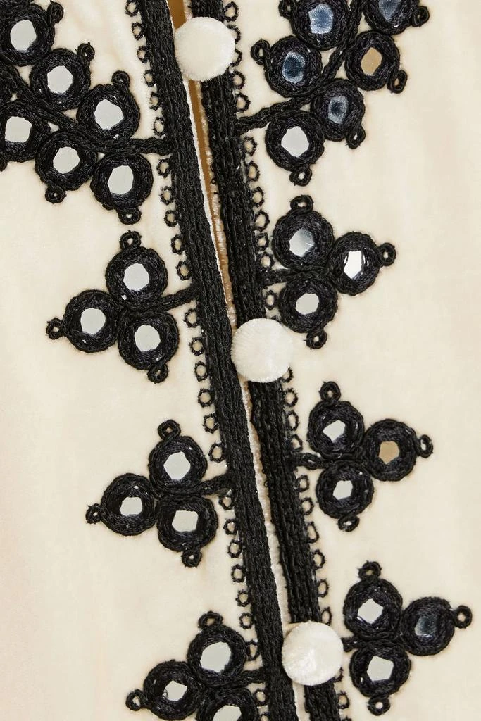 Saloni Amari embroidered velvet robe 4