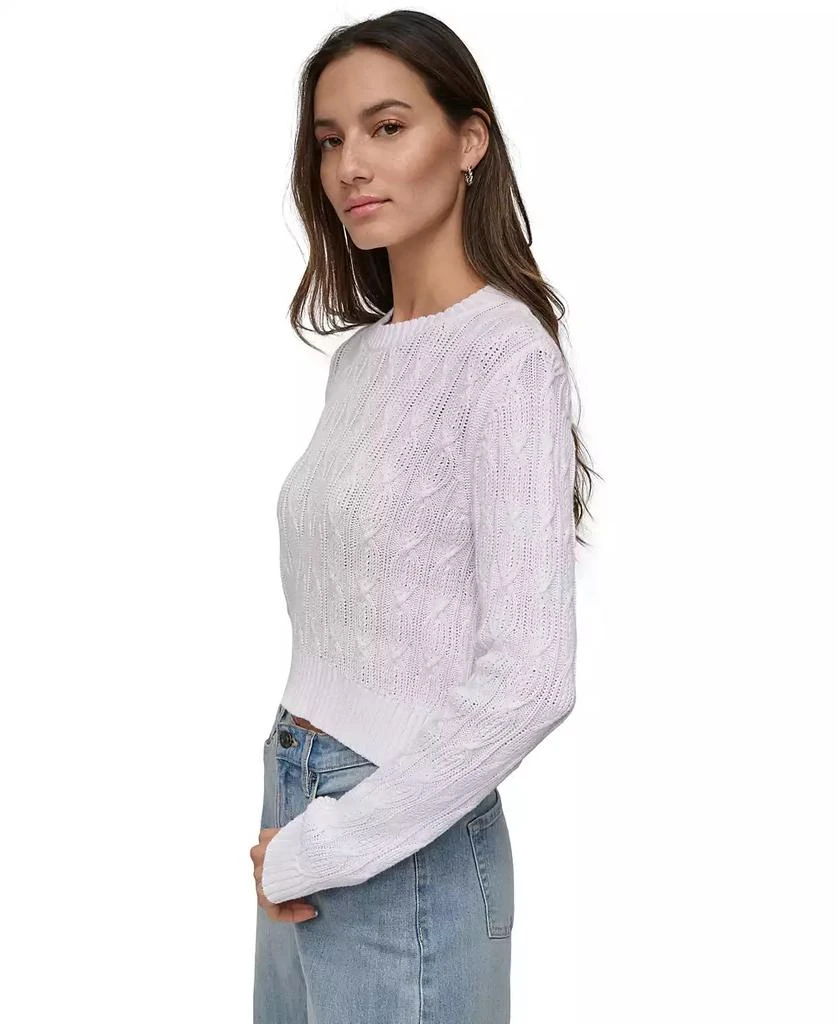 DKNY Women's Long-Sleeve Cotton Cable-Knit Crewneck Sweater 2