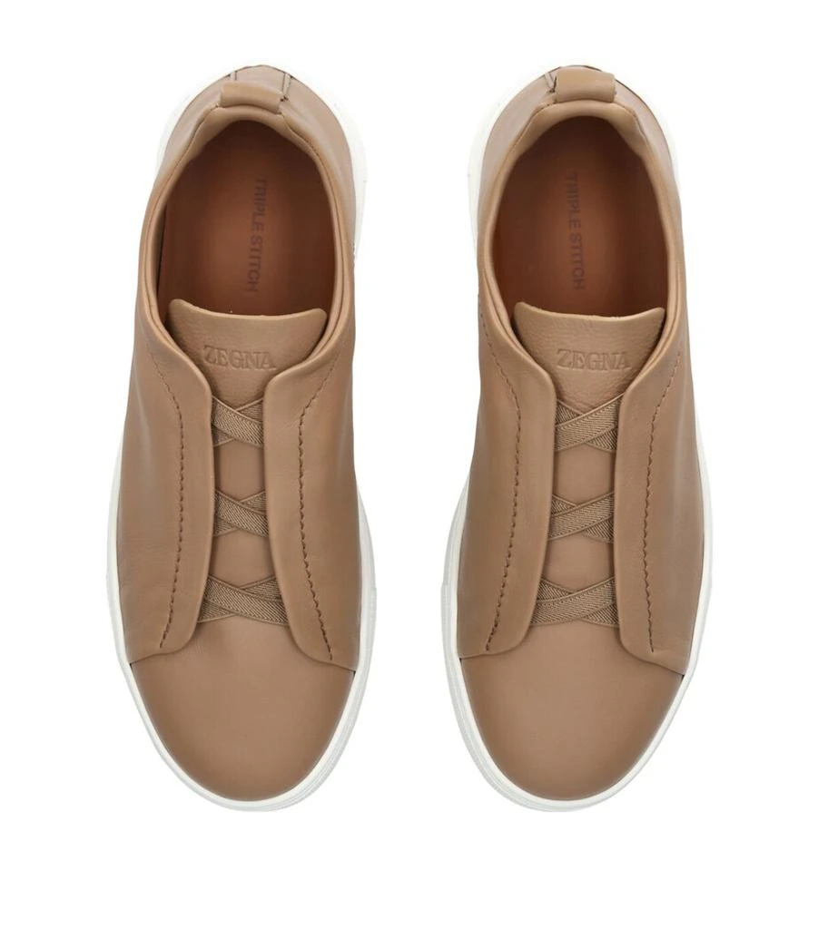 Zegna Leather Triple Stitch SECONDSKIN Sneakers 4