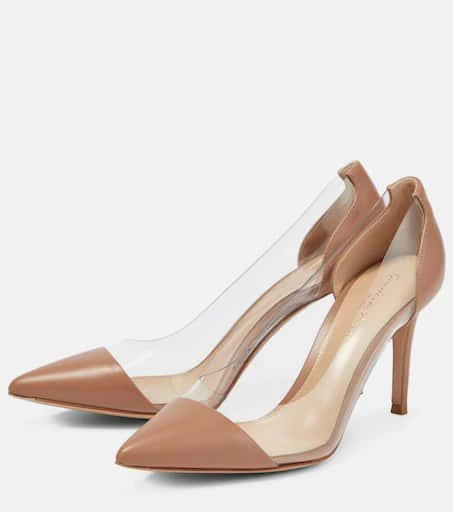 Gianvito Rossi Plexi 85 leather and PVC pumps 5