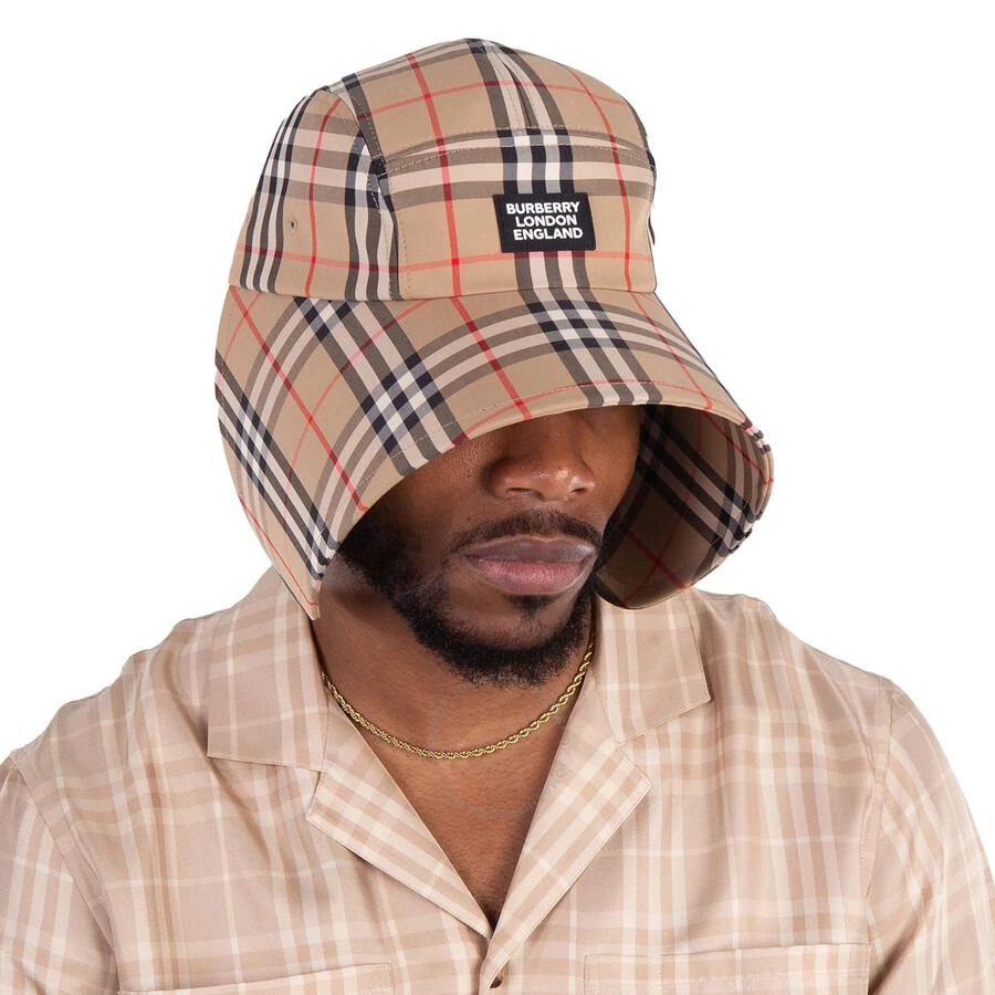 Archive Beige Vintage Check Logo Applique Bonnet Cap – On  display picture 1