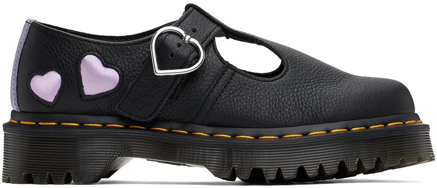 Dr. Martens Black Polley Heart Mary Jane Monkstraps