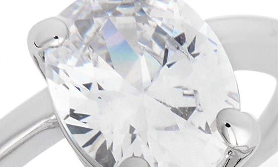 Covet Set of 3 Cubic Zirconia Oval Solitaire Stackable Ring Set 3