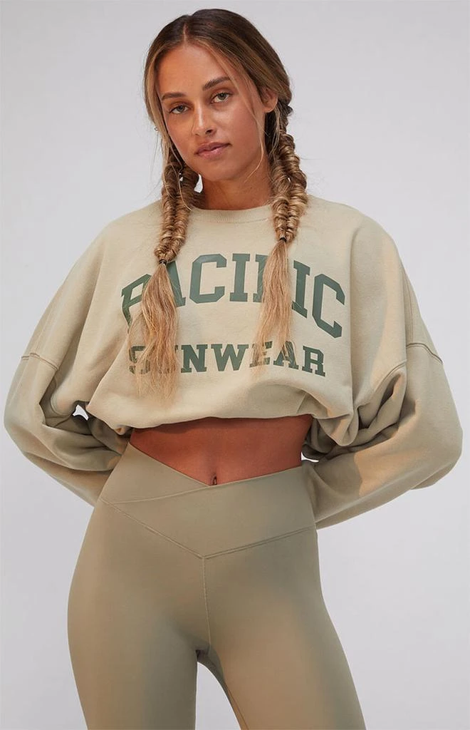 PAC 1980 PAC WHISPER Olive Active Crossover Flare Yoga Pants 3
