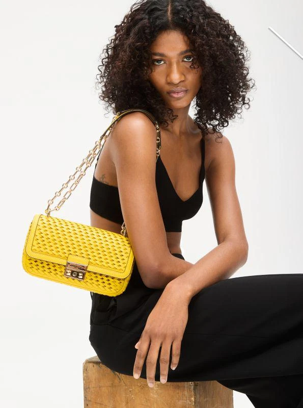 Michael Kors Tribeca Small Hand-Woven Leather Shoulder Bag 4