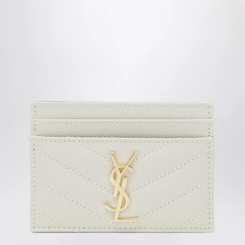 Yves Saint Laurent Cassandre card holder in cream
