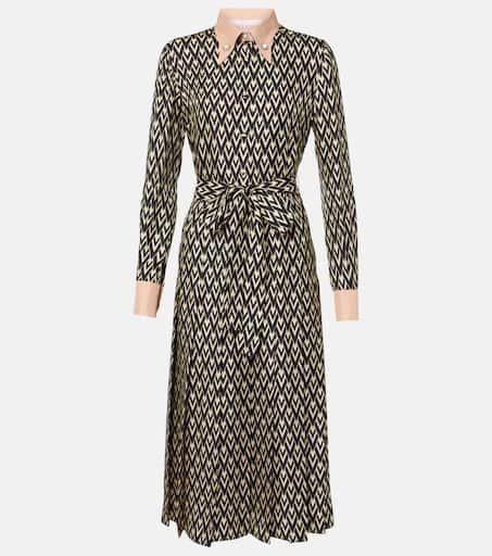 Valentino Toute La V silk twill shirt dress 1
