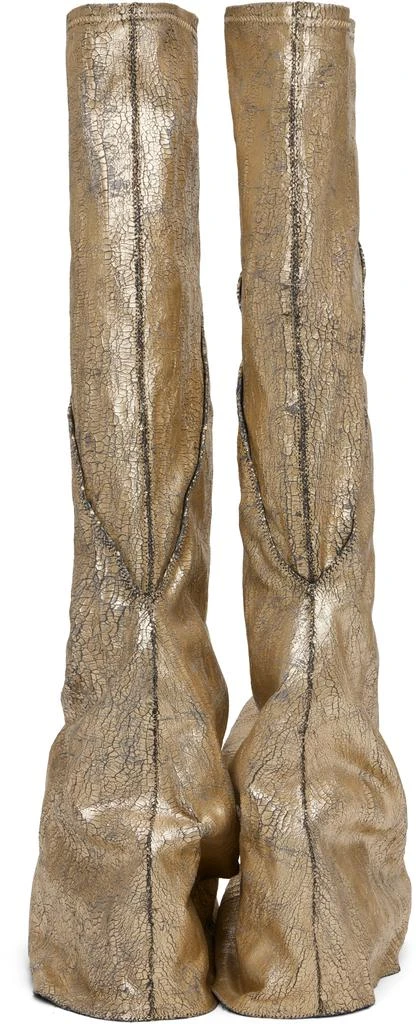 Rick Owens Gold Hollywood Fetish Tall Boots 2