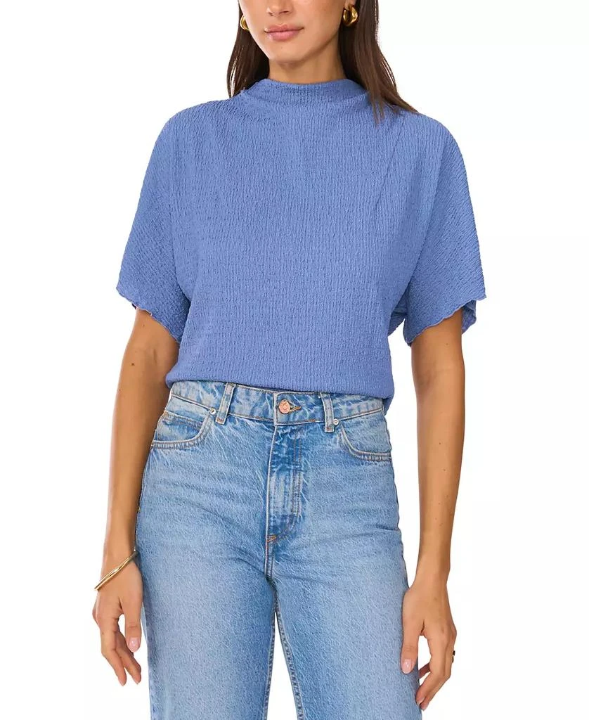 Vince Camuto Women's Textured High Neck Wide Sleeve Top 1