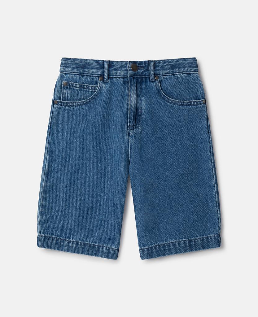 Stella McCartney Stella McCartney - Board Length Denim Shorts, Woman, Blue, Size: 12