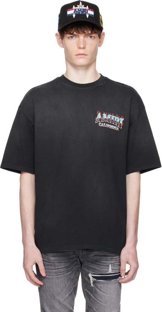 【関税込み】AMIRI ブラック 'Amiri' Starburst Tシャツ 28550147_57966601_600.jpg