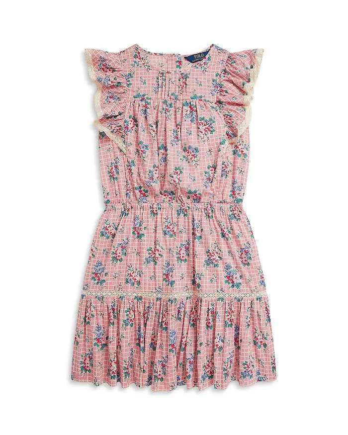 Ralph Lauren Girls' Floral Slub Cotton Top & Skirt Set - Little Kid, Big Kid