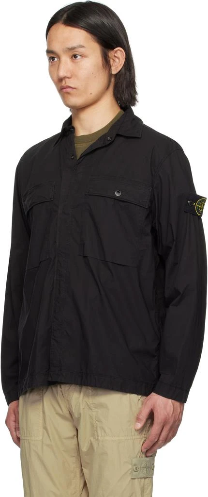 Stone Island Black Stretch Cotton Tela Paracadute Shirt 4